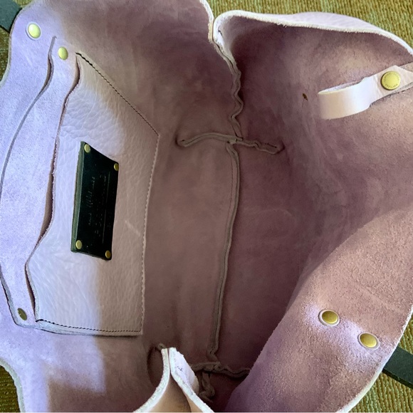 Portland Leather Goods RARE UNICORN Wisteria Lavender Classic Large Tote Bag - Picture 7 of 11